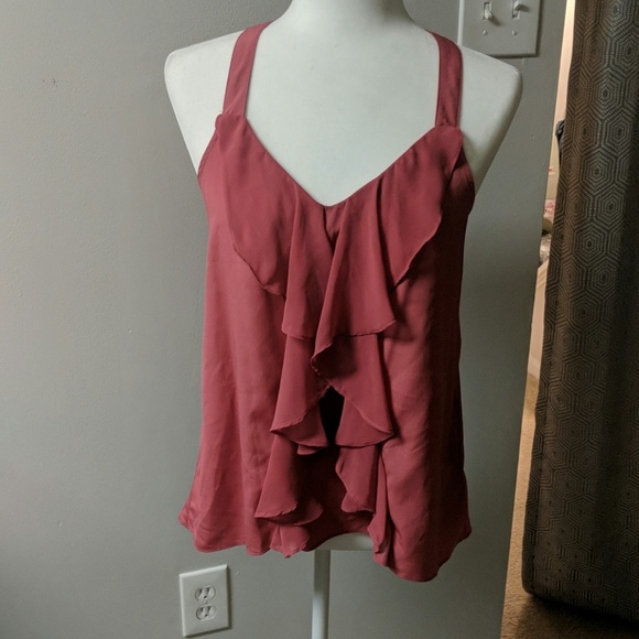 LC Lauren Conrad Tops - Flowy Ruffled Pink Blouse